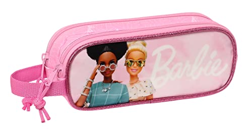 Safta Barbie Girl – Astuccio Doppio Bambino, Astuccio Per Bambini, Ideale Per Bambini Dai 5 Ai 14 Anni, Comodo E Versatile, Qualità E Resistenza, 21 X