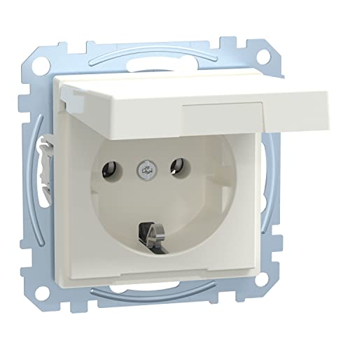 Merten Meg2311-0419, Presa Schuko Con Coperchio Ribaltabile E Morsetti A Innesto, Sistema M