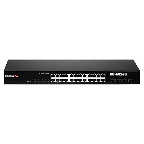 Edimax Gs-5424Plc Switch Di Rete Gigabit Ethernet (10/100/1000) Nero 1U Supporto Power Over Ethernet (Poe)