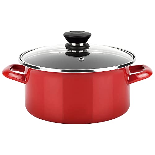 Olla Optimax + Tapa Roja Acero Aisi 430 Fagor Ø18X10Cm