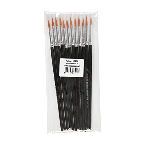 Pennello Gold Line, Misura 8, Larghezza: 4 Mm, Rotondo, 12 Pezzi