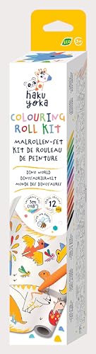 Haku Yoka 6303067 - Set Da Colorare A Forma Di Dinosauro, 12 Gessetti Colorati Con Carta Da Colorare Autoadesiva, Per Bambini Dai 3 Anni In Su