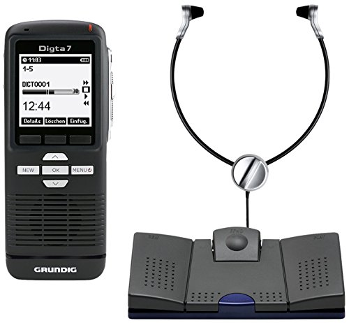 Grundig Digta 7 Starter Kit Dittafono Memoria Interna E Scheda Di Memoria Nero