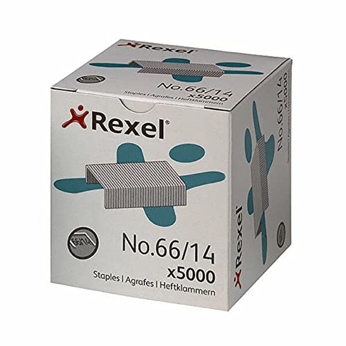 Rexel Punti Metallici 66/14 Mm, Confezione Da 5000 Pezzi, 6075