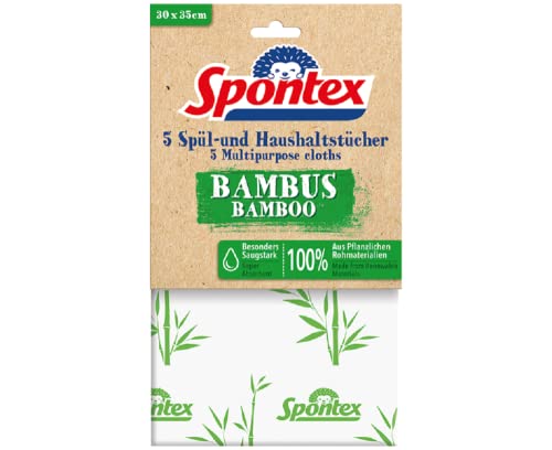 Spontex Salviette In Bambù E Per La Casa, Confezione Da 5