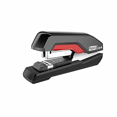Rapid S50 Supreme - Cucitrice Desktop - 50 Fg - Punto 24/6-8 - 26/6-8 - Half Strip - Nero / Rosso - 5000544
