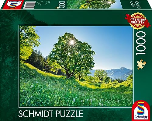 Schmidt Spiele 59761 Svizzera, In Acero Di Montagna Alla Luce Del Sole, Puzzle Da 1000 Pezzi, Colore Bianco
