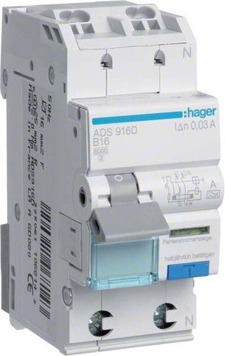 Hager Ads925D Fi-Ls 1P+N 6Ka B-25A 30Ma A Qc