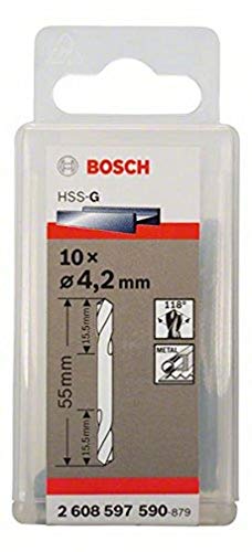 Bosch Home And Garden 2608597590 - Broca Para Metal Hss-G Doble Punta: 4,2 X14 X55: 10 Uds