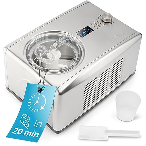 Profi Cook Pc-Icm 1091 N - Macchina Per Gelato E Yogurt 2 In 1, Per Fino A 1500 Ml Di Gelato O Yogurt, Raffreddamento Professionale A Compressore, Dis