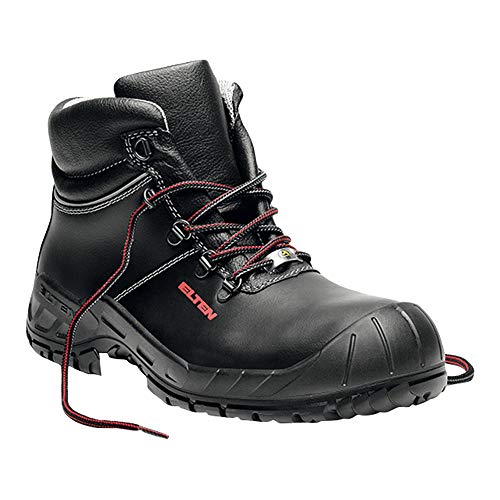 Elten Scarpe Antinfortunistiche Renzo Mid Esd S3, Uomo, Pelle, Puntale In Acciaio, Leggere, Robuste, Nero, Misura: 44