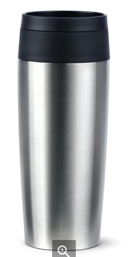 Emsa Travel Mug Classic N20201 - Tazza Termica Da 0,36 Litri, Tappo A Vite, In Acciaio Inox, 4 Ore Caldo E Freddo Per 8 Ore, 100% Ermetico, Lavabile I
