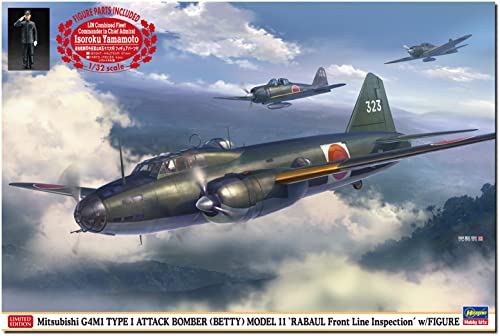 Hasegawa-1/72 Mitsubishi G4M1 Tipo 1, Modello 11 Modellino Di Montaggio, Multicolore, 602435