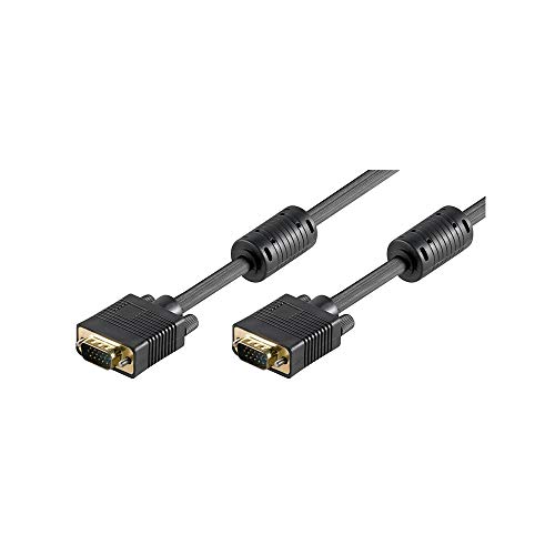 Goobay 50489 Cavo Per Monitor Svga Full Hd, Dorato, Nero, 3 M Lunghezza Del Cavo