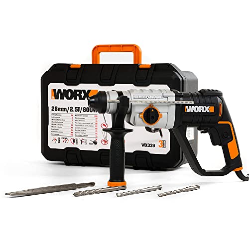 Worx Martello Tassellatore 3In1 Wx339 800W Perforazione A Martello Perforazione Scalpellatura Mandrino Sds
