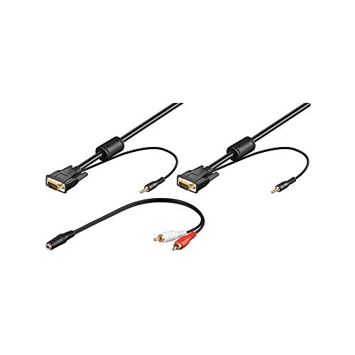 Goobay 93969 Cavo Per Monitor Svga Full Hd Con La Linea Audio, 3M Lunghezza Del Cavo