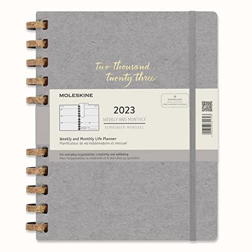 Moleskine Agenda Mensile 2022, Agenda Mensile 12-Mesi, Agenda Mensile Con Copertina Rigida, Formato Xxl 21.6 X 27.9 Cm, Remake Smoke
