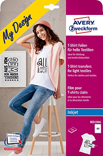 Avery Zweckform My Design T-Shirt Transfer-Folie, Din A4