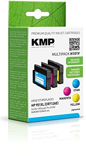 Kmp - Multipack Composto Da 3 Cartucce D'Inchiostro Compatibili Di Alta Qualità (Ciano, Magenta E Giallo), Da Usare In Sostituzione Delle Cartucce Ori