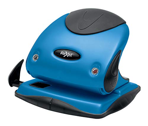 Rexel Choices P225 2115693 - Perforatrice A 2 Fori, Capacità 25 Fogli, Indicatore Di Allineamento Carta, Metallo, Blu