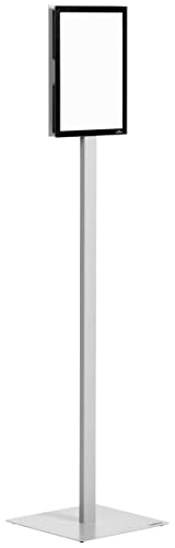 Durable Espositore Da Pavimento Con Pannello A4 Ruotabile, Leggibile Su Entrambi I Lati, Con Due Cornici Magnetiche Nere, Grigio, 501257