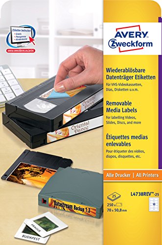 Avery-Zweckform Diskette Label Stick+Lift 70 X 50,8Mm (25)