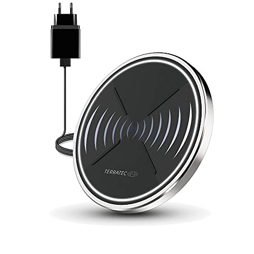 Terratec Chargeair Dot - Caricatore Wireless Da 10 W, Compatibile Con 11/11 Pro/11 Pro Max/Xs Max/Xr/Xs/X/8/8+, Galaxy Note 10/S10E/S10/S9, Airpods –