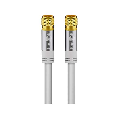 Goobay 70606 Cavo Antenna Sat, Tipo 135 Db, 4 Strati Di Schermatura, Bianca, 3M Length