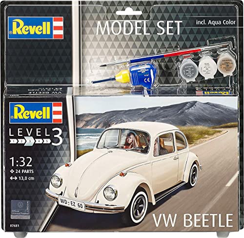 Revell 67681 – Model Set Vw Beetle, In Scala 1: 32, Modellino, Accessori