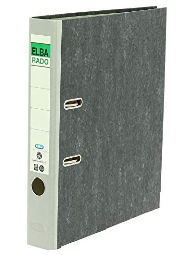Elba Rado - Raccoglitore Ad Anelli, Formato A4, Effetto Marmo Nuvoloso, 1 Pezzo, Colore: Grigio