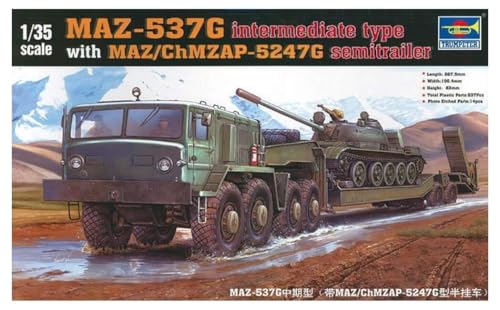 Faller Trumpeter 211 - Modellino Maz-537G Intermediate Type Con Semirimorchio Maz/Chmzasp 5247G