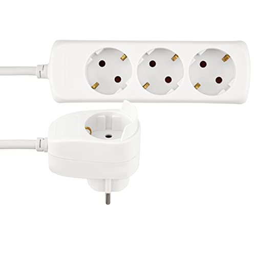 Rev Power Strip 3+1-Fold 2M White Powersplit