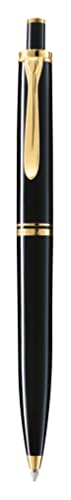 Pelikan 987784 Elegante Penna A Sfera Meccanismo A Scatto Linea K 400 Roller Souveraen, Nero, Dettagli Oro 24K, Qualità Premium, Prodotto In Germania,