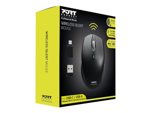 Port Designs 900713 Mouse Ambidextrous Rf Wireless + Usb Type-C 1600 Dpi