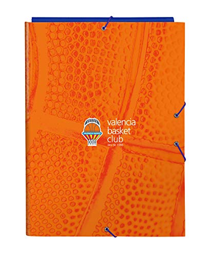 Safta - Valencia Basket Cartella Folio Con 3 Alette, Colore Blu/Arancione, 260 X 25 X 335 Mm (512084068)