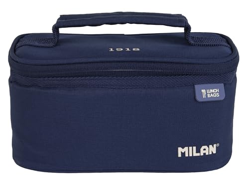 Milan 08805Sncb Bolsa Isotérmica Porta Alimentos Pequeña Con 1 Recipiente (1,5L) Serie 1918, Azul Marino, Multicolore