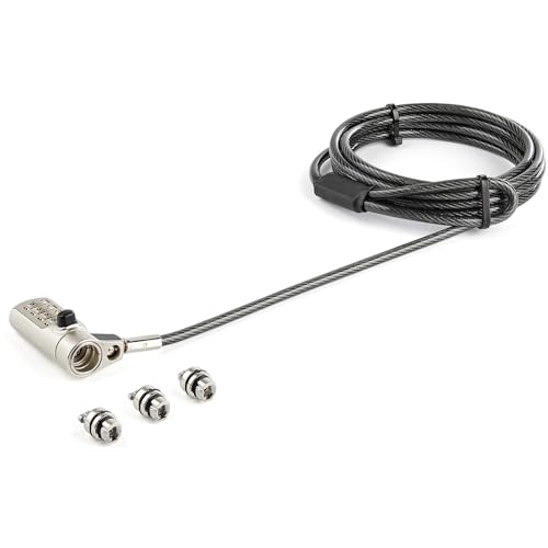 Startech.Com Cavo Di Sicurezza Per Laptop In Acciaio Da 2 M Per K-Slot, Nano Slot, Wedge Slot, Con Serratura A Combinazione (Ltulock4D)