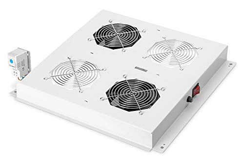 Ventilatore Da Tetto Digitus Per Armadio Di Rete (Dynamic Basic / Unique) E Armadio Server (Dynamic Basic), 2X Ventilatore, Termostato, Grigio (Ral 70