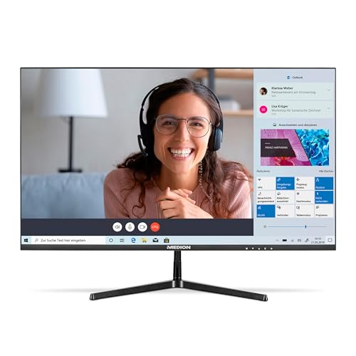 Medion P52726 (Md 20154) 68,6 Cm (27 Zoll) Full Hd Widescreen Monitor (Fhd, Hdr10, 16:9, Hdmi, Displayport, Vga, Anti Flicker, Anti Glare, Anti Blue-L