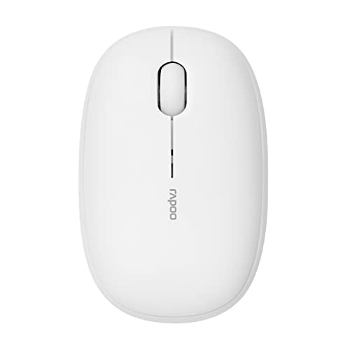 Rapoo M660 - Mouse Wireless Silenzioso, 1300 Dpi, 9 Mesi, Durata Della Batteria, Tasti Silenziosi, Ergonomici, Per Destrorsi, Pc E Mac - Bianco