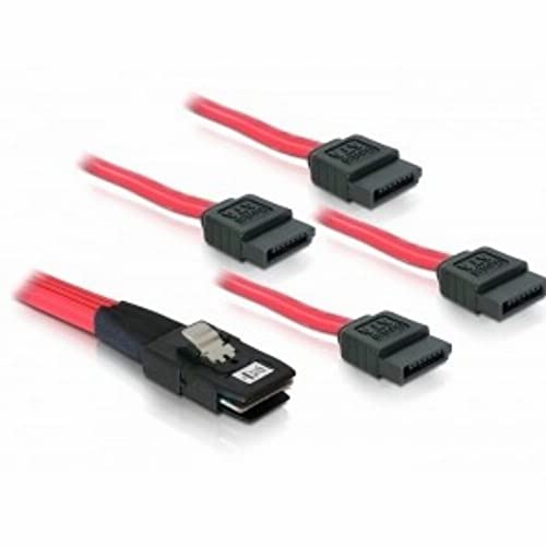 Delock Sata 4X 1M Cavo Sata Rosso