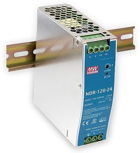 Mean Well Ndr-120-24 120W Metallic Power Supply Unit - Power Supply Units (120 W, 90 - 264, Metallic, 126 Mm, 40 Mm, 114 Mm)