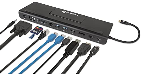 Manhattan 153478 Docking Station Usb-C™ 11-In-1 Triplo Monitor Con Mst Nero