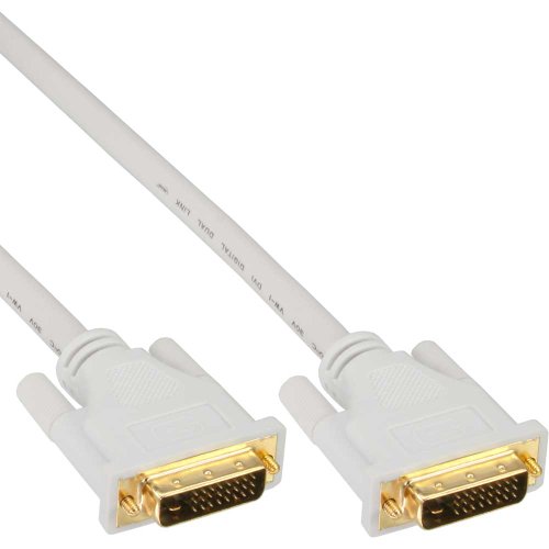 Inline 17783 W 3 M Oro, Colore: Bianco Cavo Dvi – Cavo Dvi, 3 M, Oro, Oro, Colore: Bianco, Male Connector/Male Connector, 9,9 Gbit/S