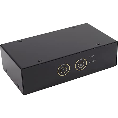 Inline® 21704 Switch Kvn, 2 Porte, Usb 3 Displayport, Audio, Hub Usb 3.0, Kit Cavi Inclusi, Nero