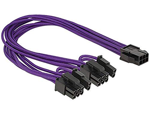 Delock Cable De Alimentacion 6Pin Pcie - 2X 8Pin H/M 0.30M Textil