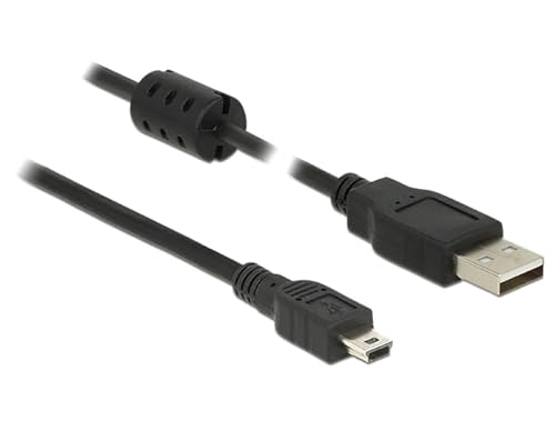 Delock 5M, Usb 2.0-A/Usb 2.0 Mini-B Cavo Usb Usb A Mini-Usb B Nero