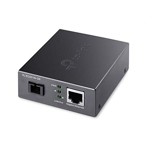 Tp-Link Tl-Fc311A-20 Gigabit Ethernet Media Converters, Estende La Distanza Della Fibra Fino A 20 Km, Porta In Fibra Sc, Porta Rj-45 Ge, 1,25Gbps, Aut