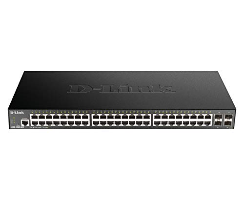D-Link Dgs-1250-52 Porte Gigabit Smart Managed Switch Con 10G Uplinks, Nero