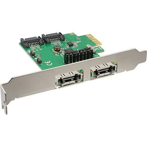 Inline 16766 Scheda Controller Hdd Sata, Esata 6 Gbps, 2+2 Canali, Nero